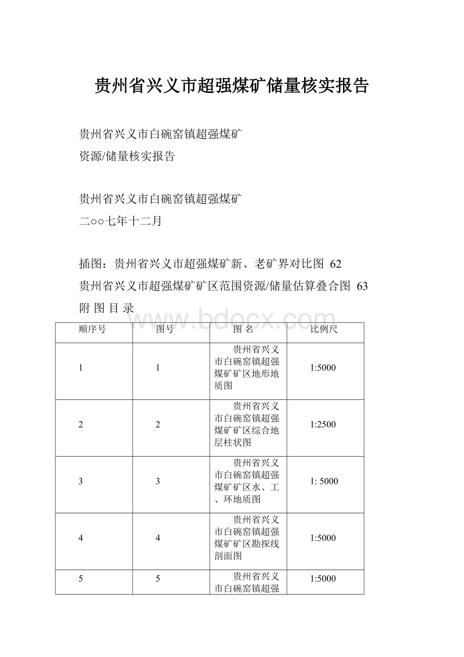 贵州省兴义市超强煤矿储量核实报告.docx_第1页