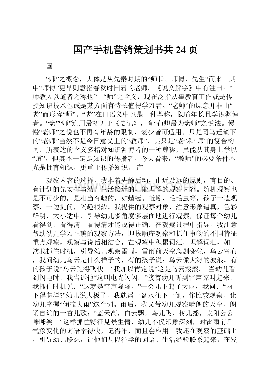 国产手机营销策划书共24页.docx