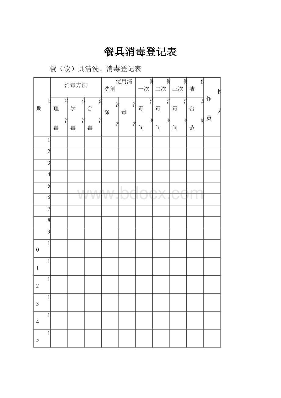 餐具消毒登记表.docx