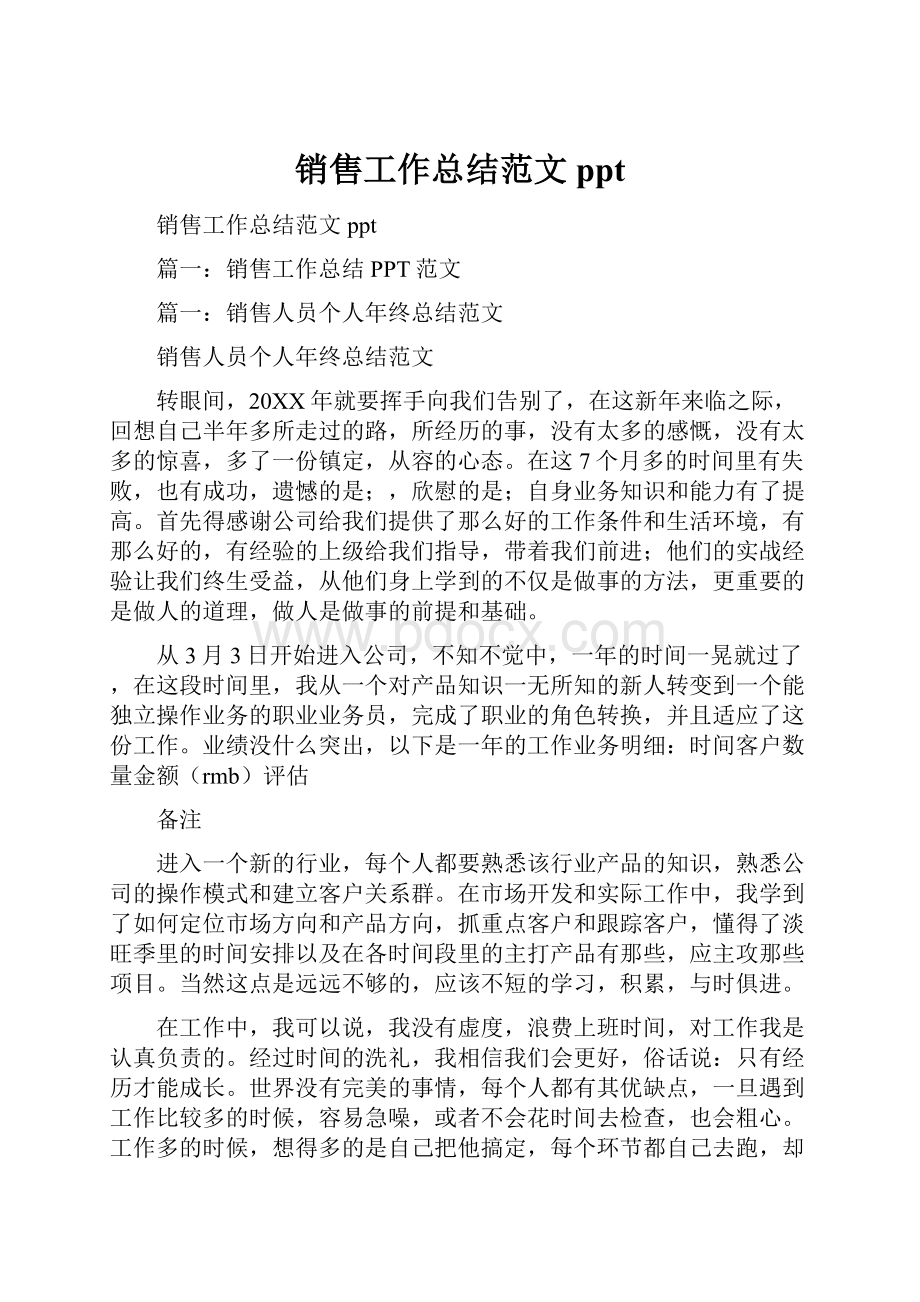 销售工作总结范文ppt.docx