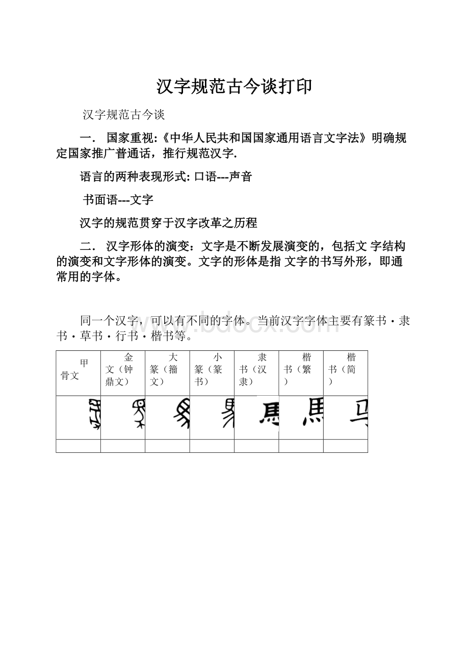 汉字规范古今谈打印.docx