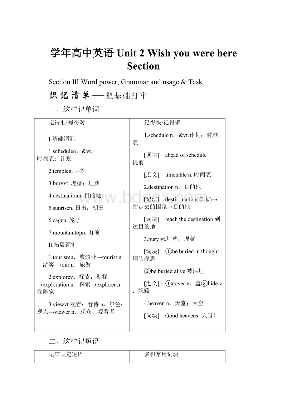 学年高中英语 Unit 2 Wish you were here Section.docx_第1页