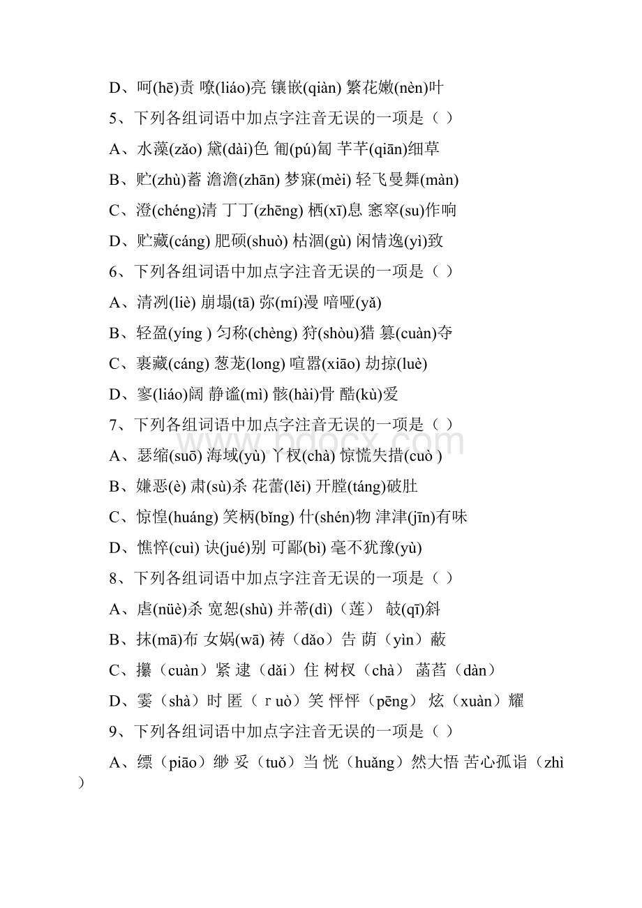 中考复习专题一字音字形课件.docx_第2页