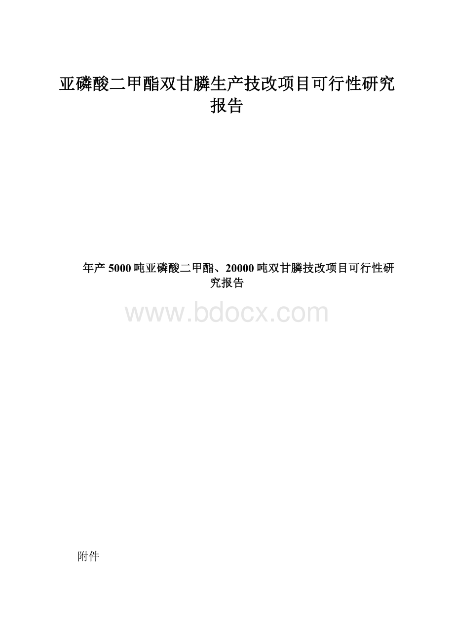 亚磷酸二甲酯双甘膦生产技改项目可行性研究报告.docx_第1页