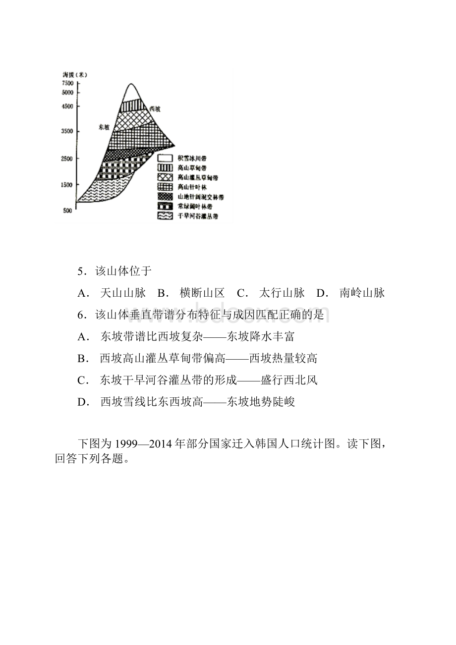 届高三上学期第一次月考地理开学考试.docx_第3页