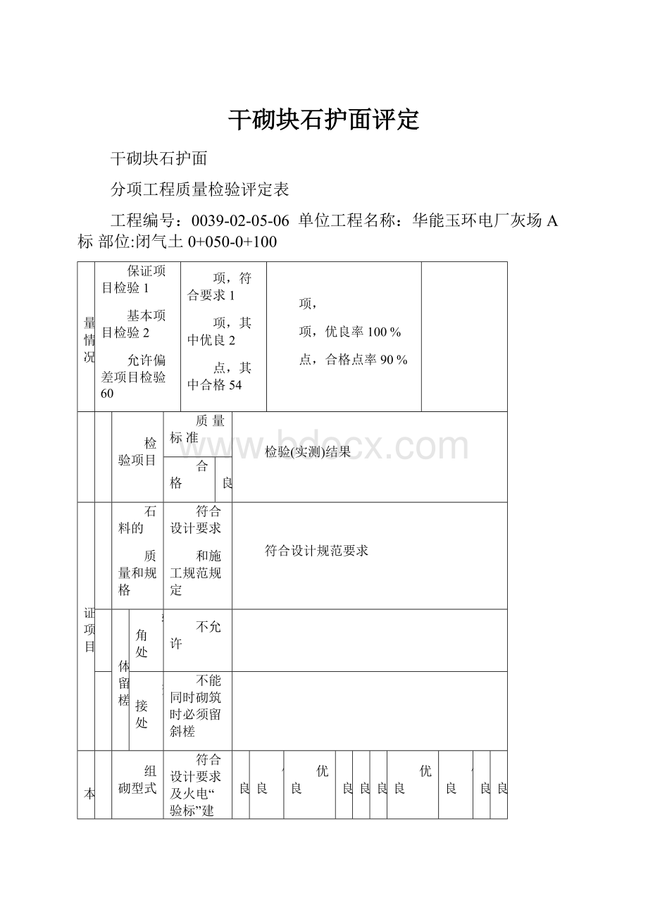 干砌块石护面评定.docx_第1页