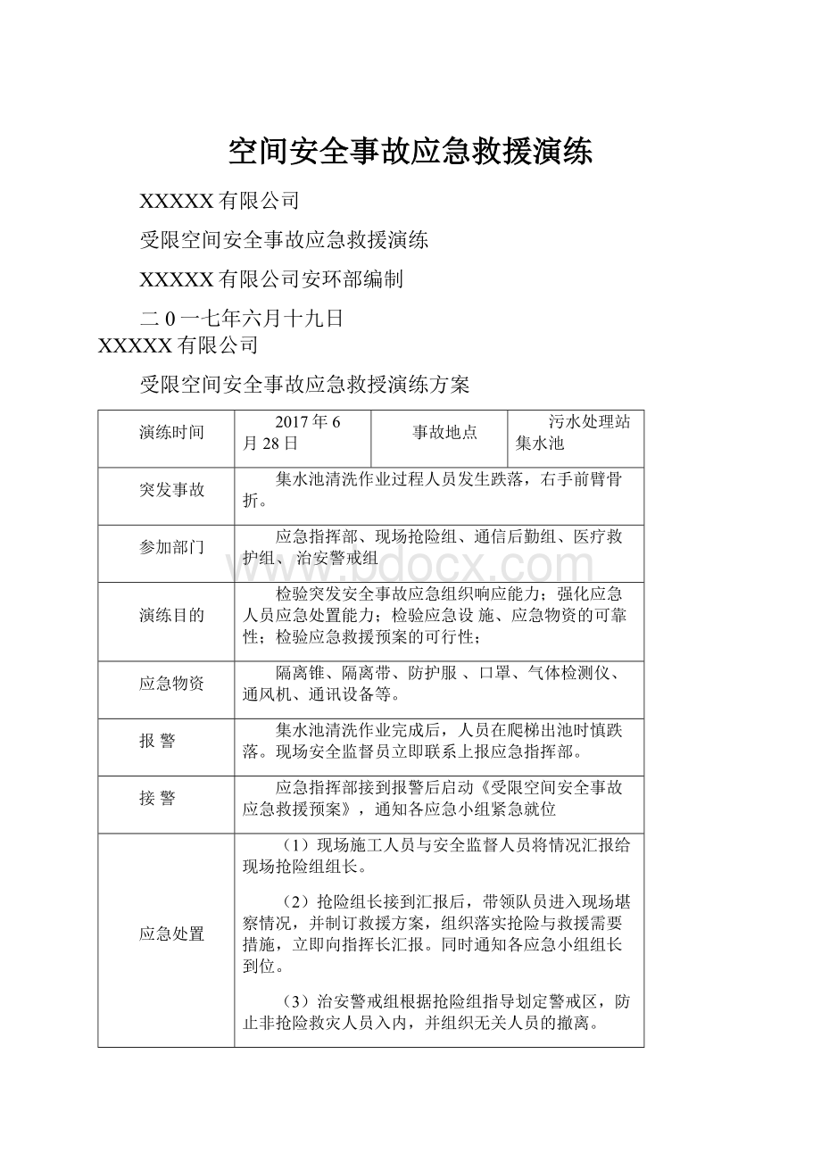 空间安全事故应急救援演练.docx