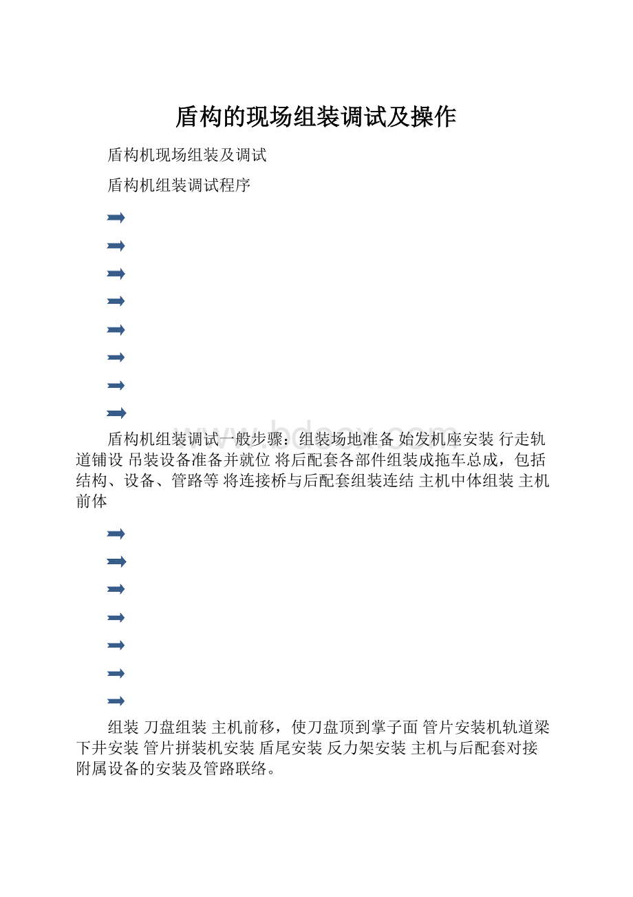 盾构的现场组装调试及操作.docx_第1页