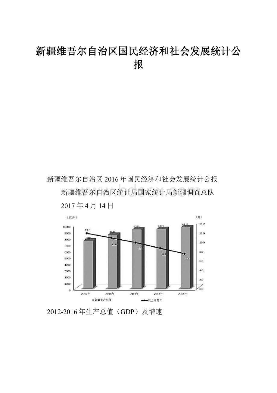 新疆维吾尔自治区国民经济和社会发展统计公报.docx_第1页