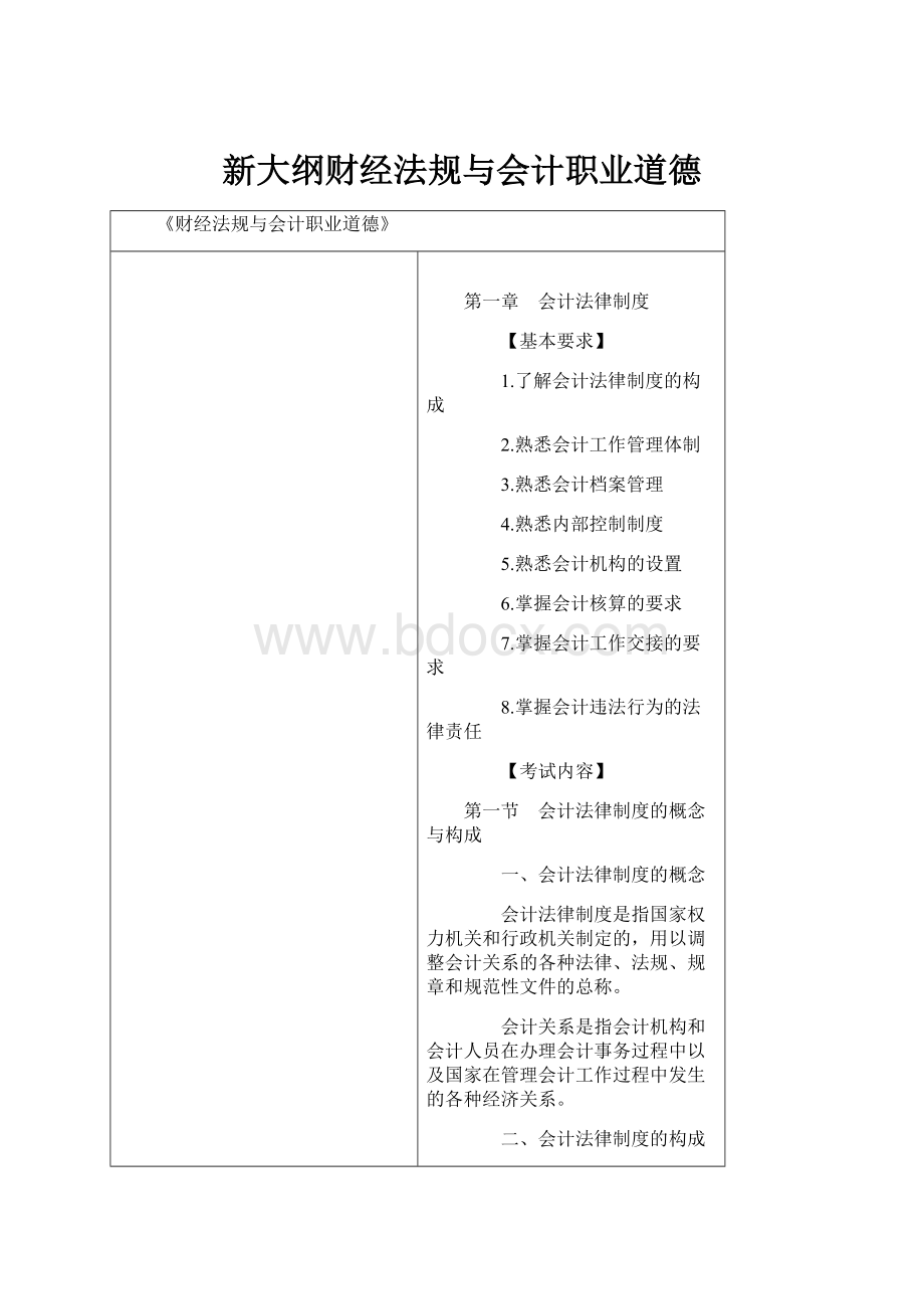 新大纲财经法规与会计职业道德.docx