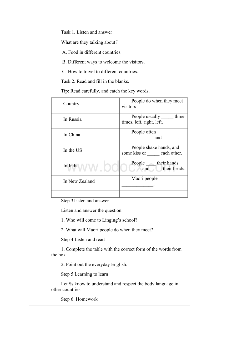 学年七年级英语外研版下册Module 11 Body language 教案.docx_第2页