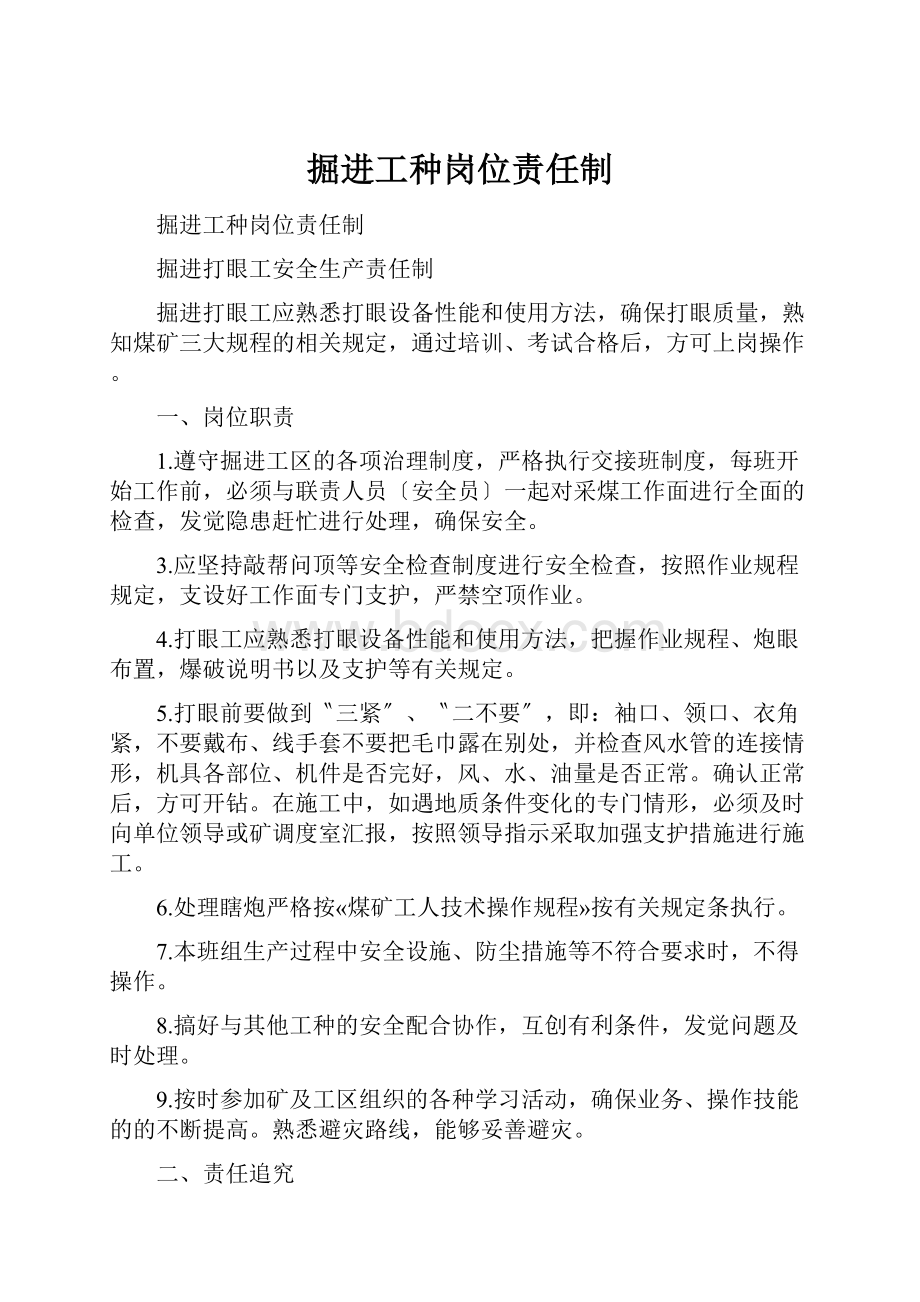 掘进工种岗位责任制.docx_第1页