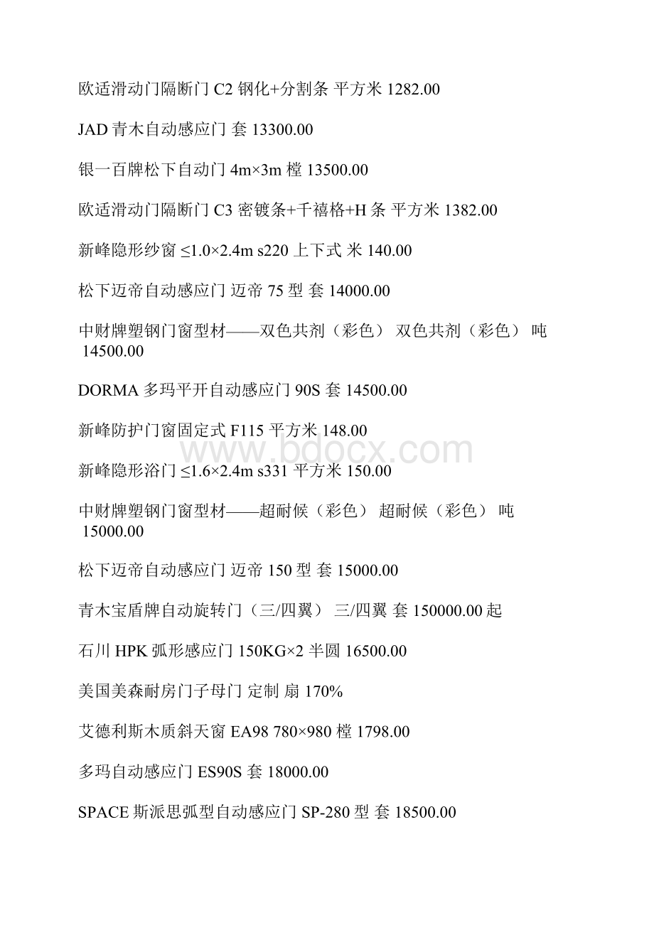 装饰材料尺寸与价格大全12第十二篇门窗.docx_第2页