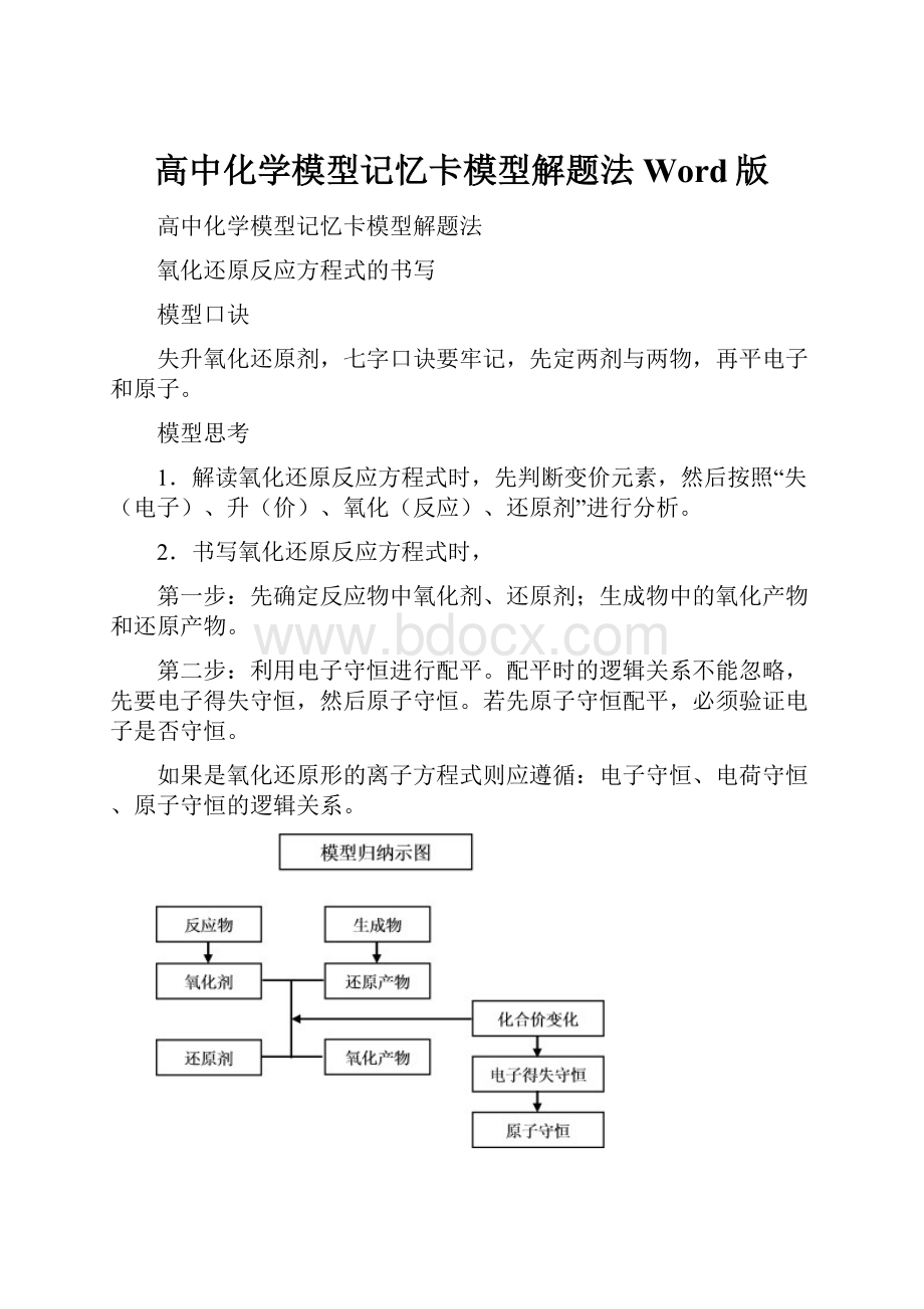 高中化学模型记忆卡模型解题法Word版.docx_第1页