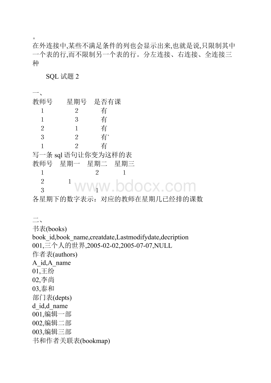 数据库面试题SQL+ORACLE.docx_第3页