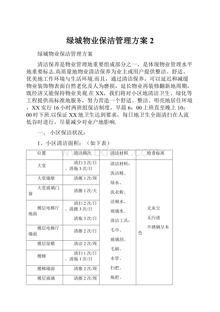 绿城物业保洁管理方案 2.docx