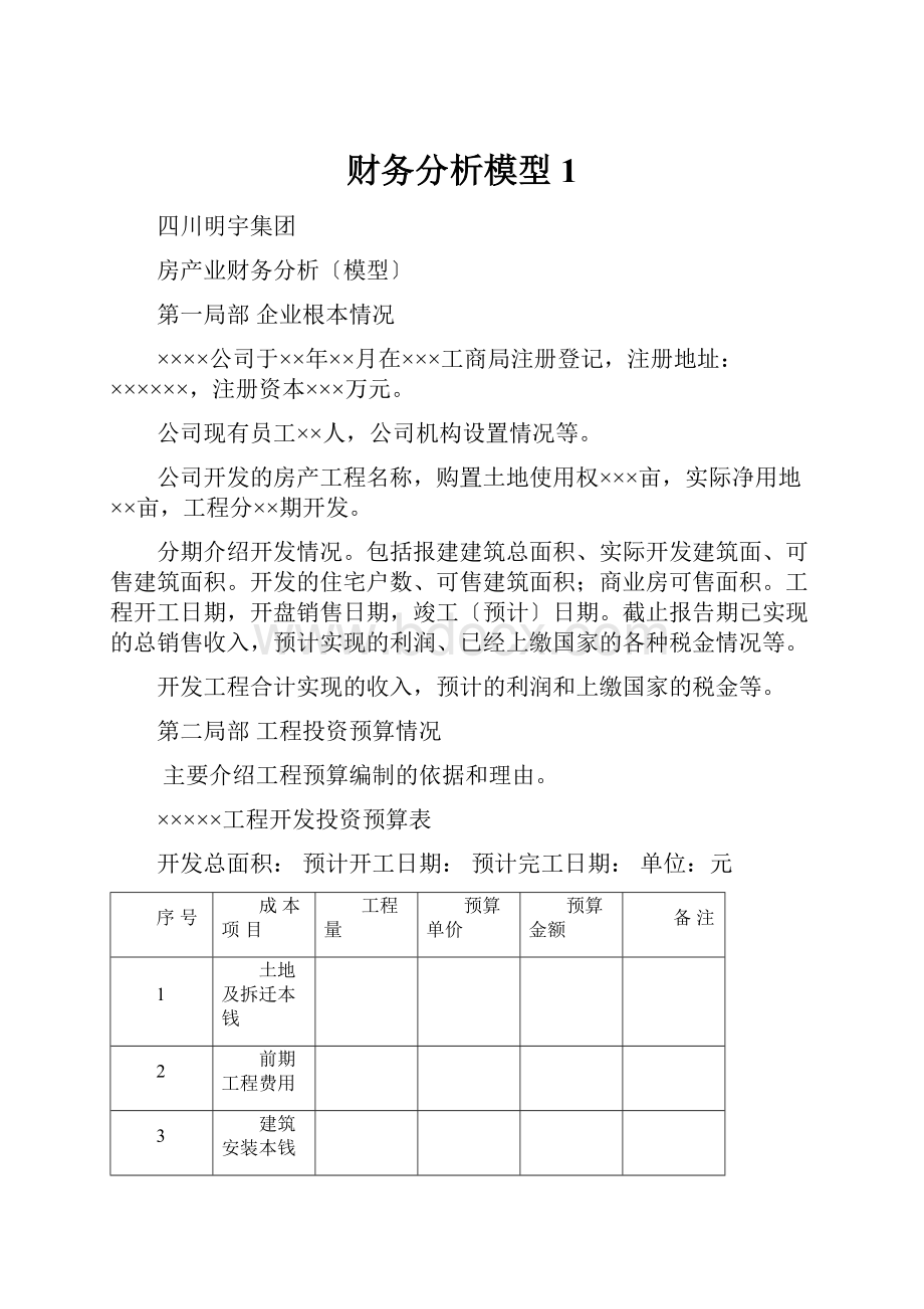 财务分析模型1.docx_第1页