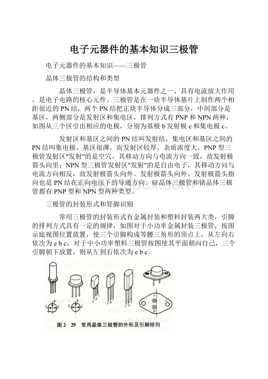 电子元器件的基本知识三极管.docx_第1页