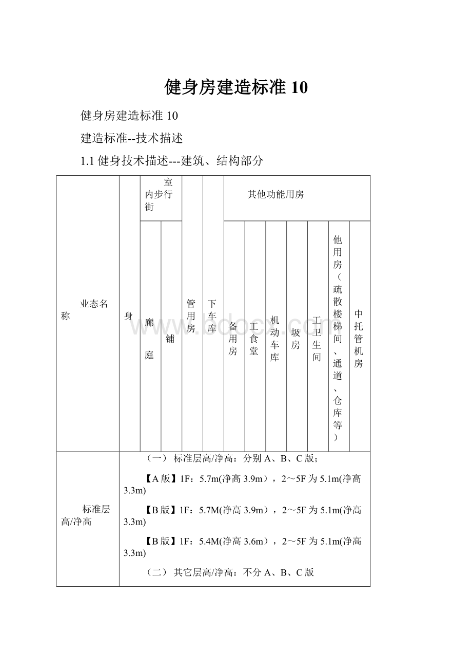 健身房建造标准10.docx_第1页