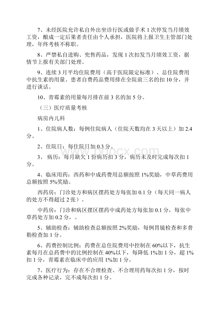 某医院绩效考核实施细则最新.docx_第3页