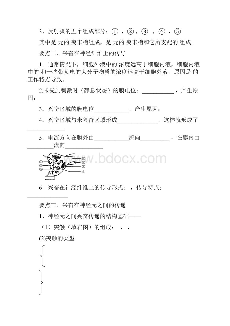 动物神经激素调节学案.docx_第2页