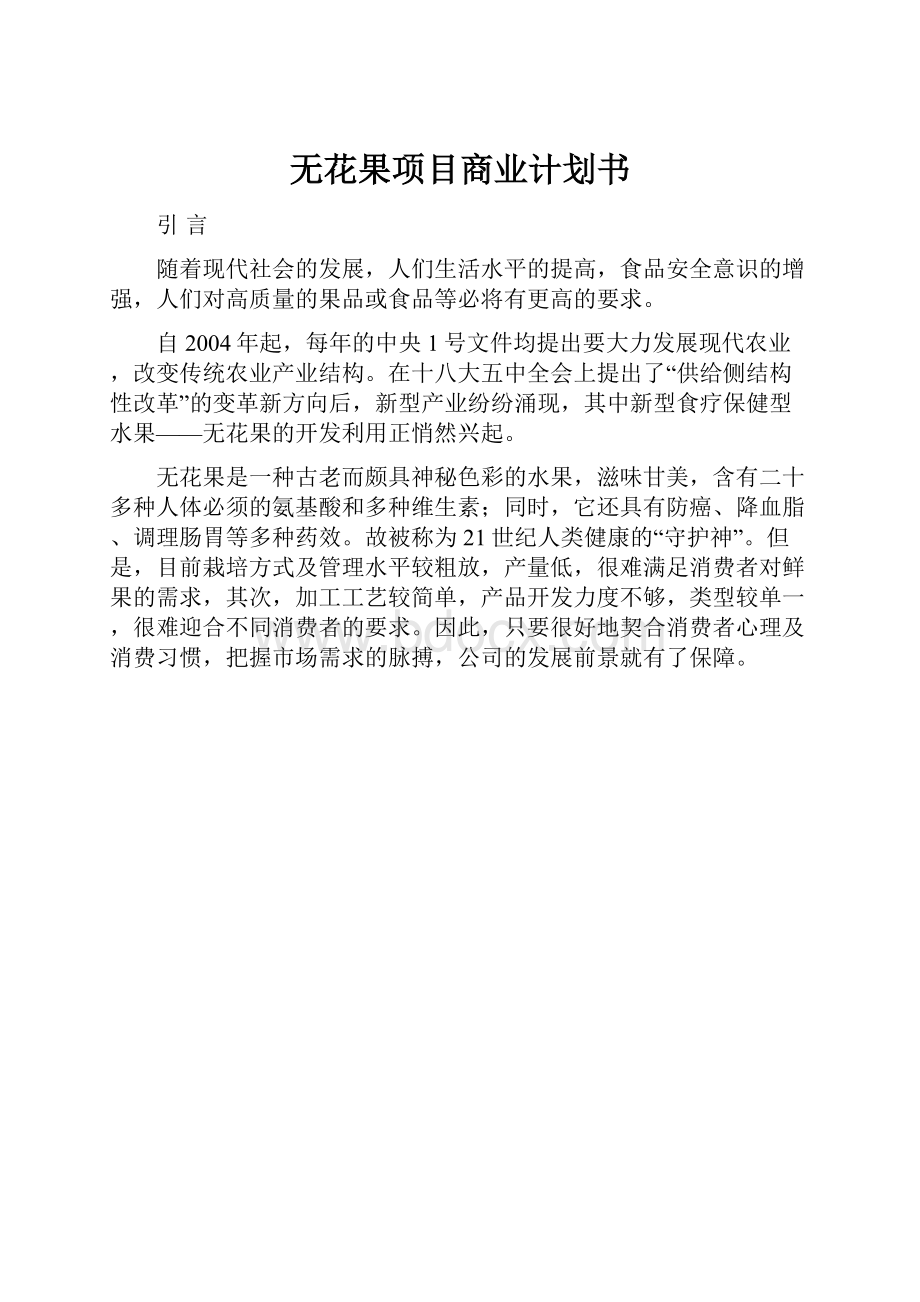 无花果项目商业计划书.docx