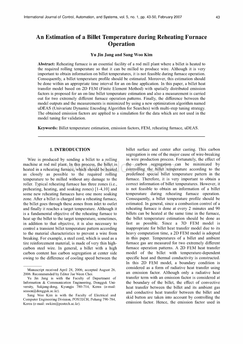 an estimation of a billet temperature during reheating furnace.pdf