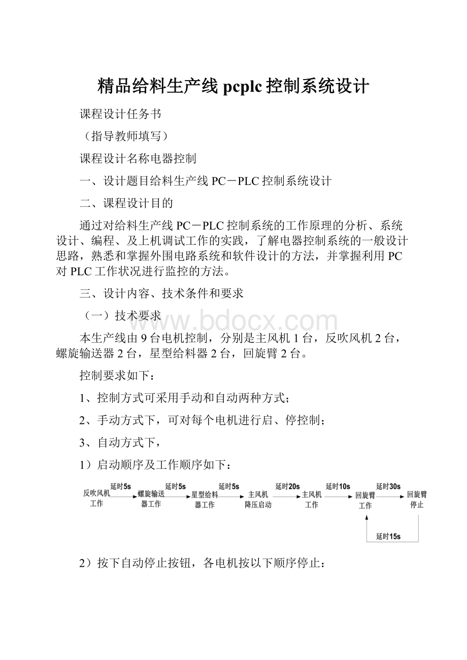 精品给料生产线pcplc控制系统设计.docx