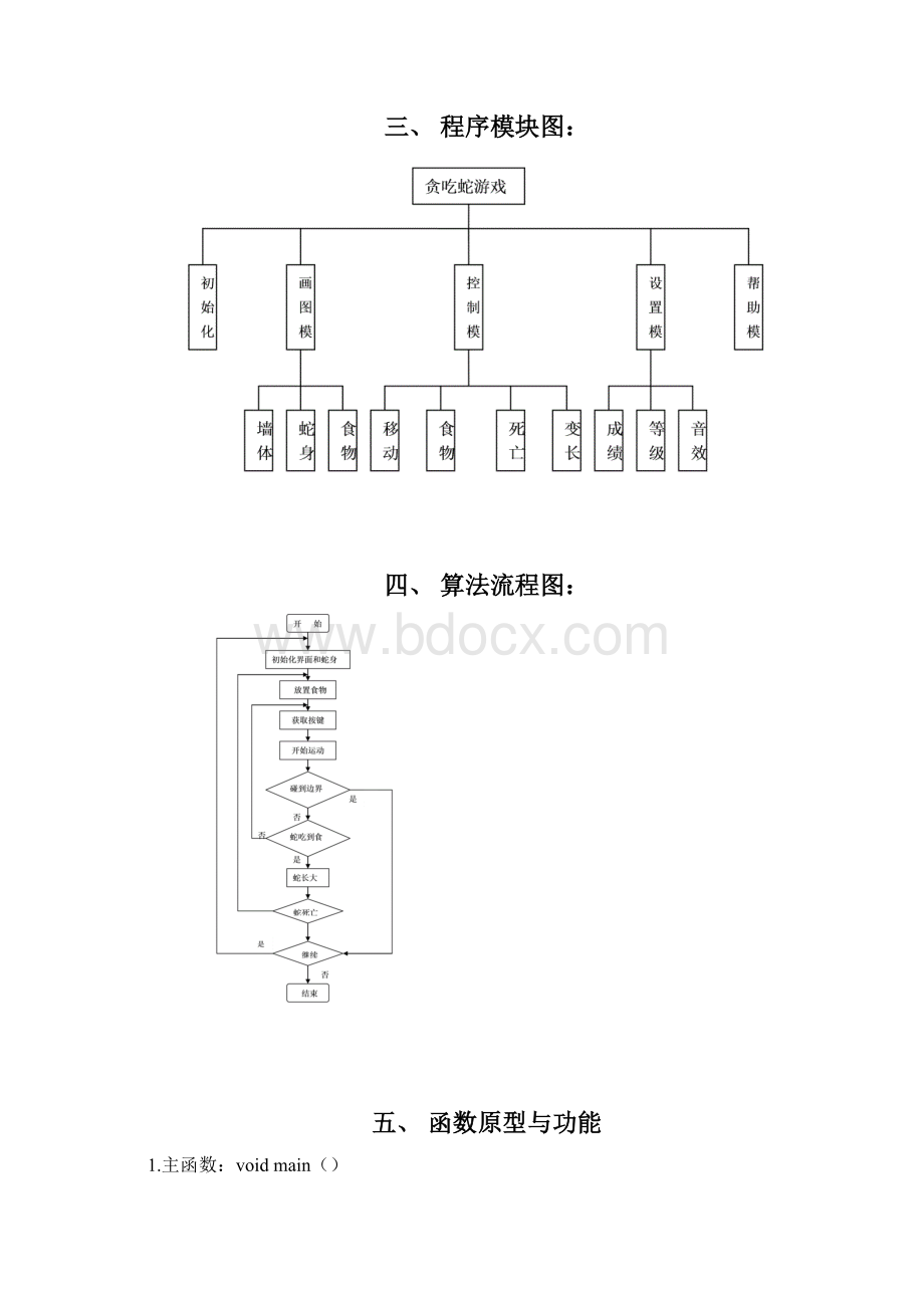 贪吃蛇程序设计说明书Word格式文档下载.docx_第2页