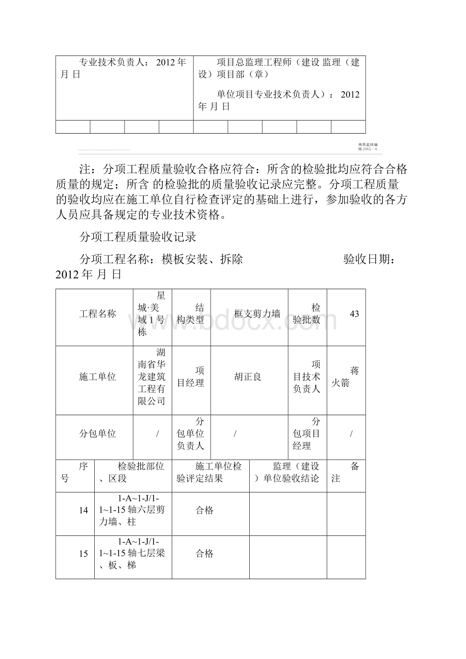 模板分项工程质量验收记录.docx_第3页