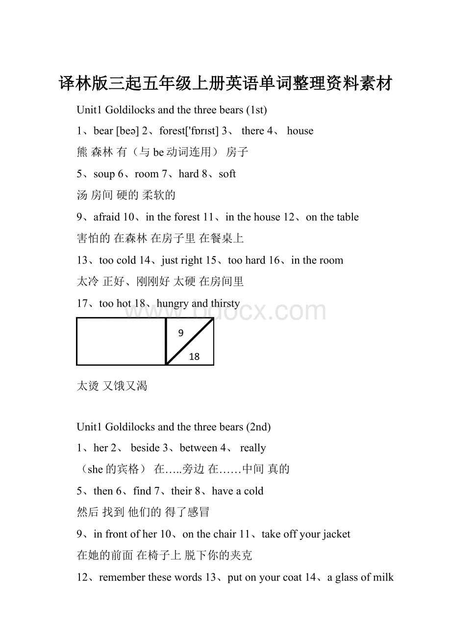 译林版三起五年级上册英语单词整理资料素材Word格式.docx