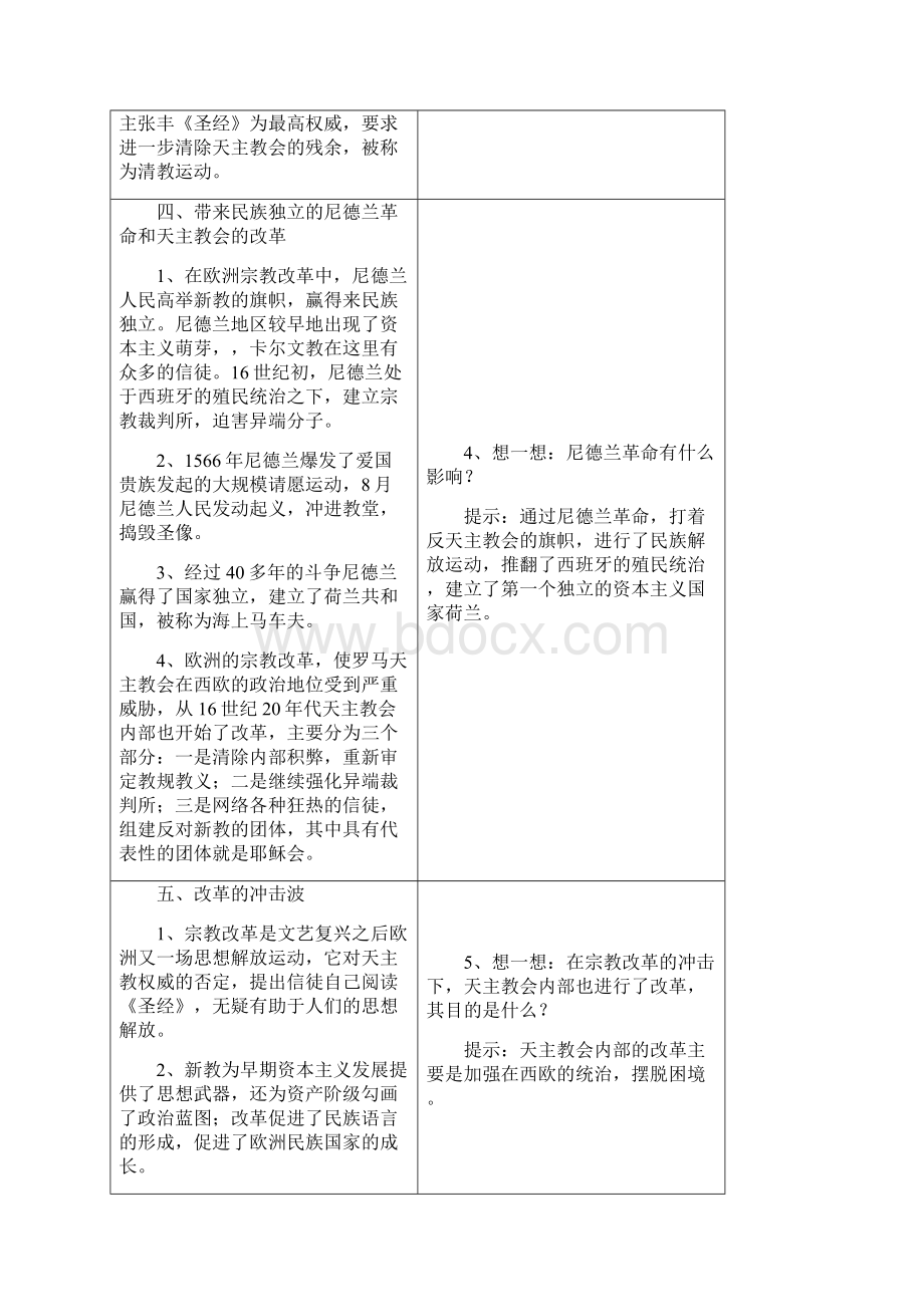 52欧洲各国的宗教改革学案人民版选修一Word文件下载.docx_第3页