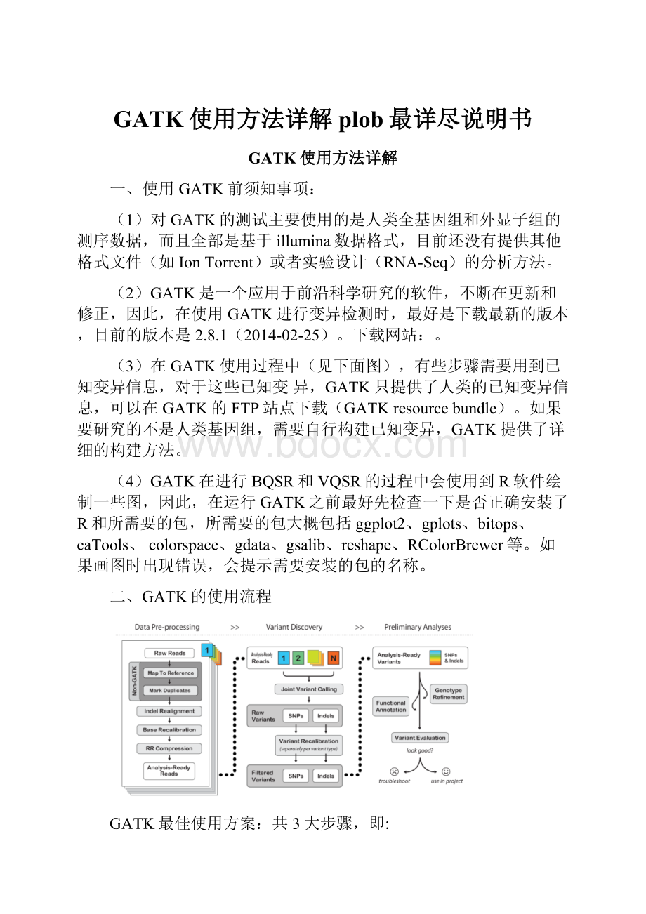 GATK使用方法详解plob最详尽说明书.docx