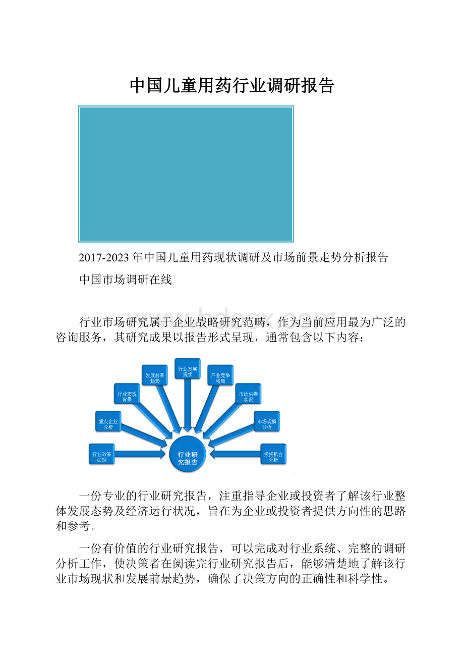 中国儿童用药行业调研报告.docx_第1页