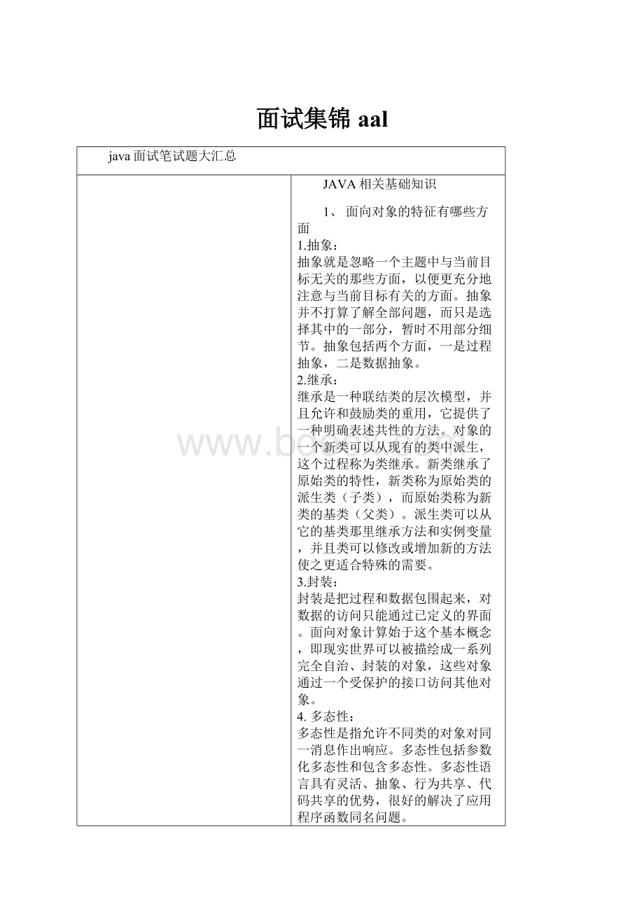 面试集锦aal文档格式.docx