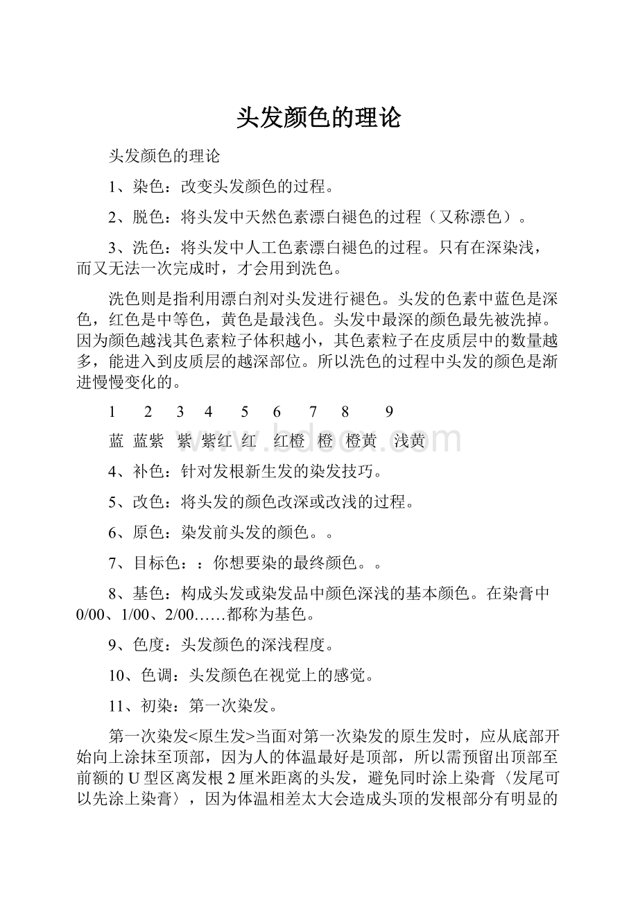 头发颜色的理论Word文档格式.docx_第1页