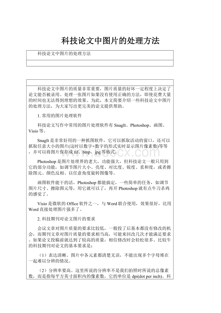 科技论文中图片的处理方法Word文档格式.docx