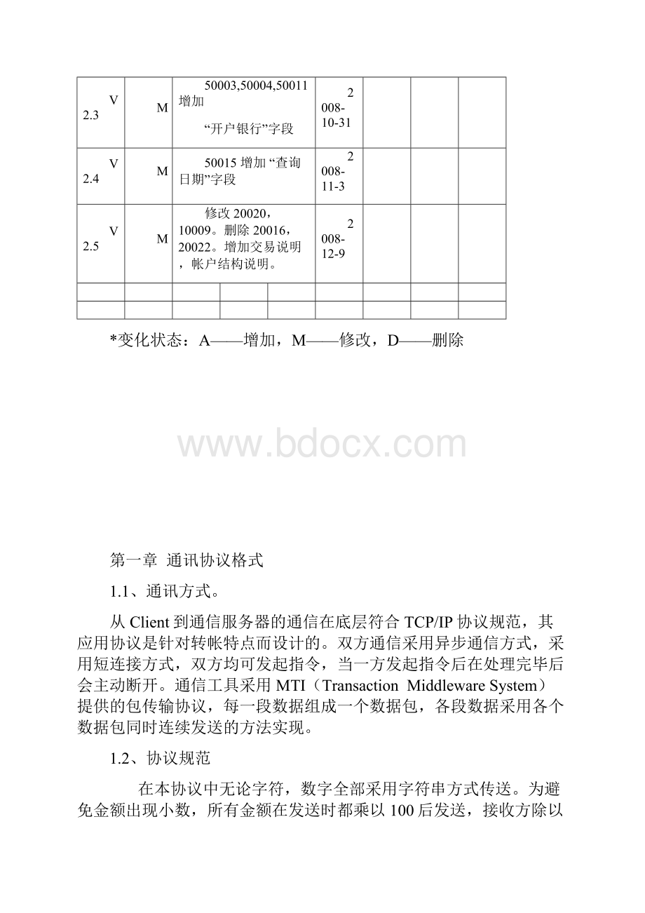 大宗商品电子交易市场银行接口转账协议规范Word文档下载推荐.docx_第2页