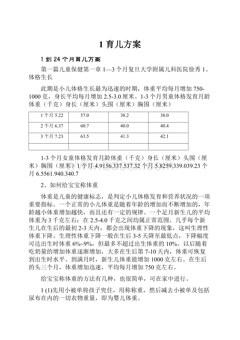 1 育儿方案Word文档格式.docx