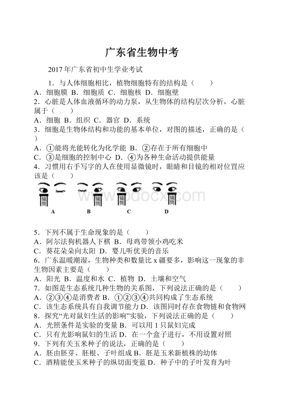 广东省生物中考.docx