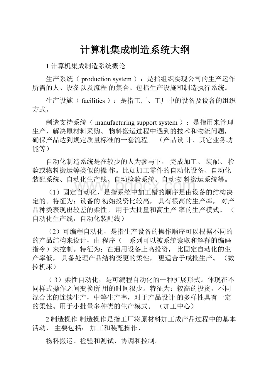 计算机集成制造系统大纲.docx_第1页