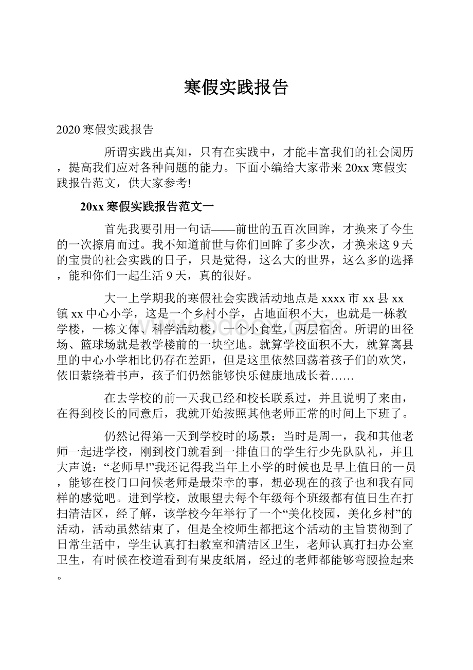 寒假实践报告Word格式.docx_第1页