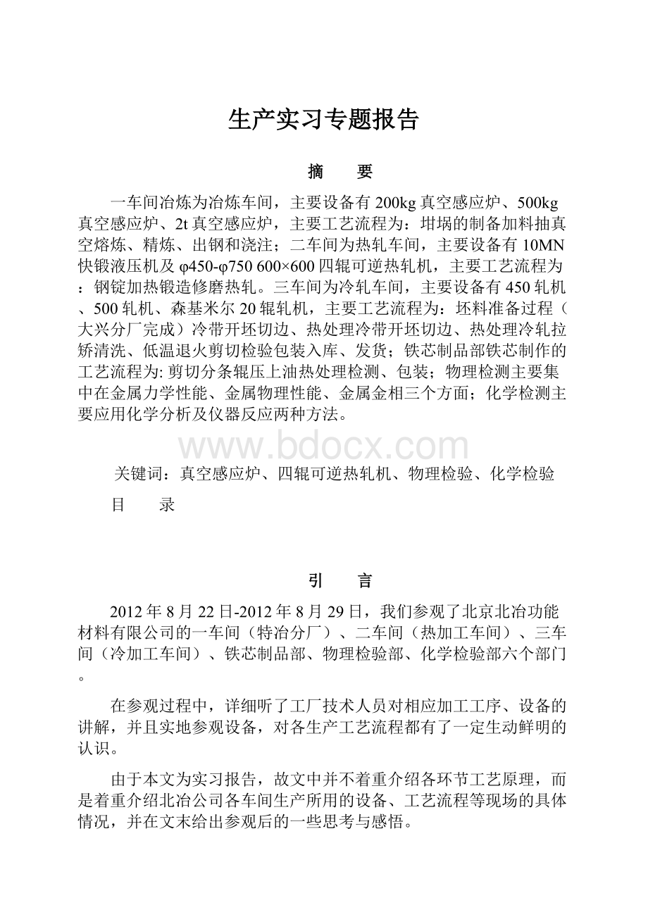 生产实习专题报告文档格式.docx