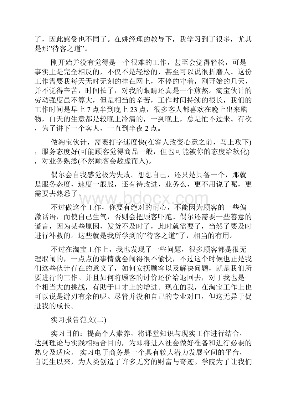 关于电子商务实习报告经典范文五篇.docx_第2页