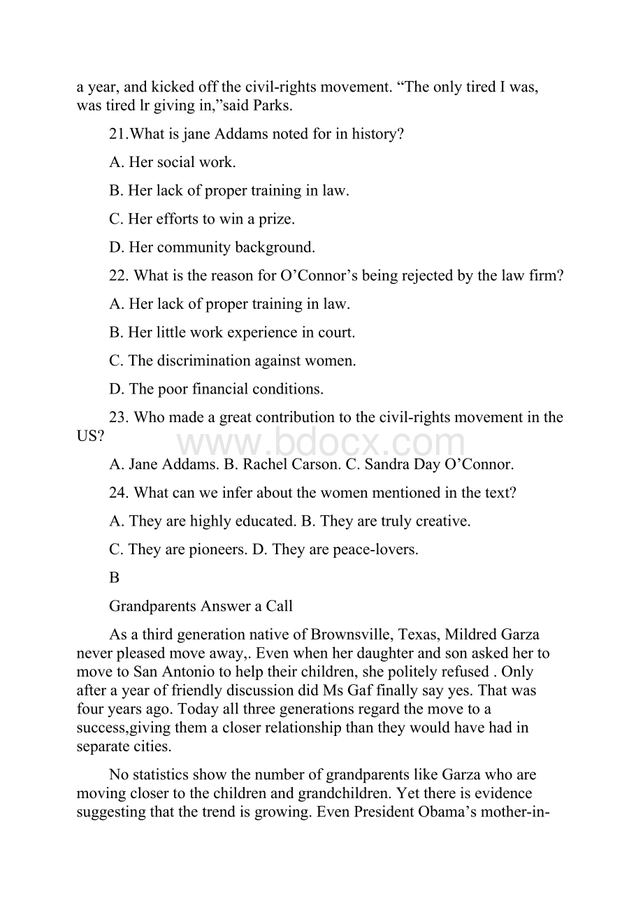 高考试题第一部分 阅读理解Word格式.docx_第2页