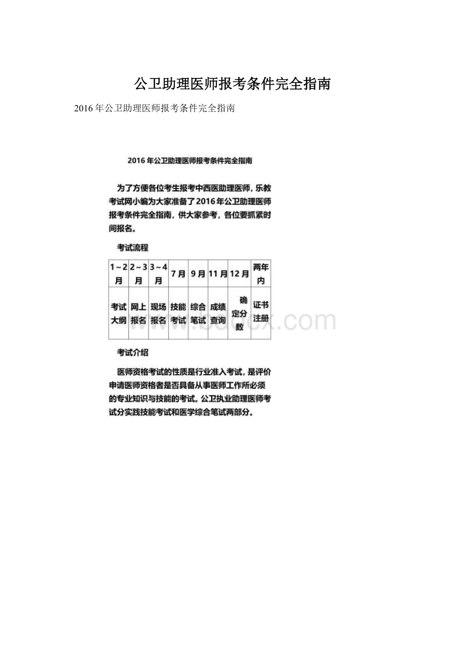 公卫助理医师报考条件完全指南.docx_第1页