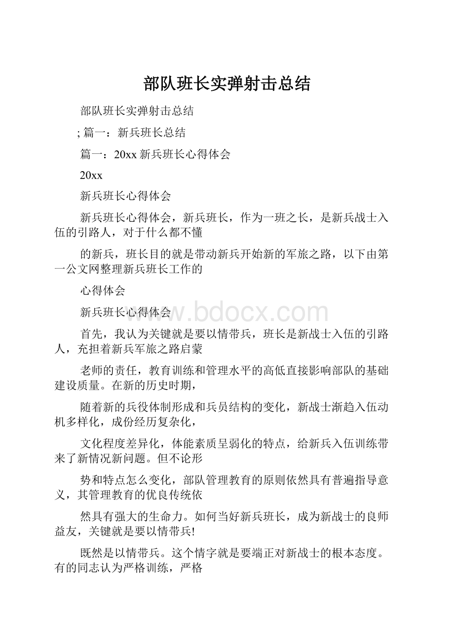 部队班长实弹射击总结.docx