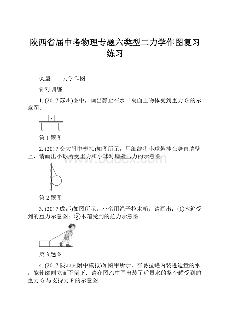 陕西省届中考物理专题六类型二力学作图复习练习.docx