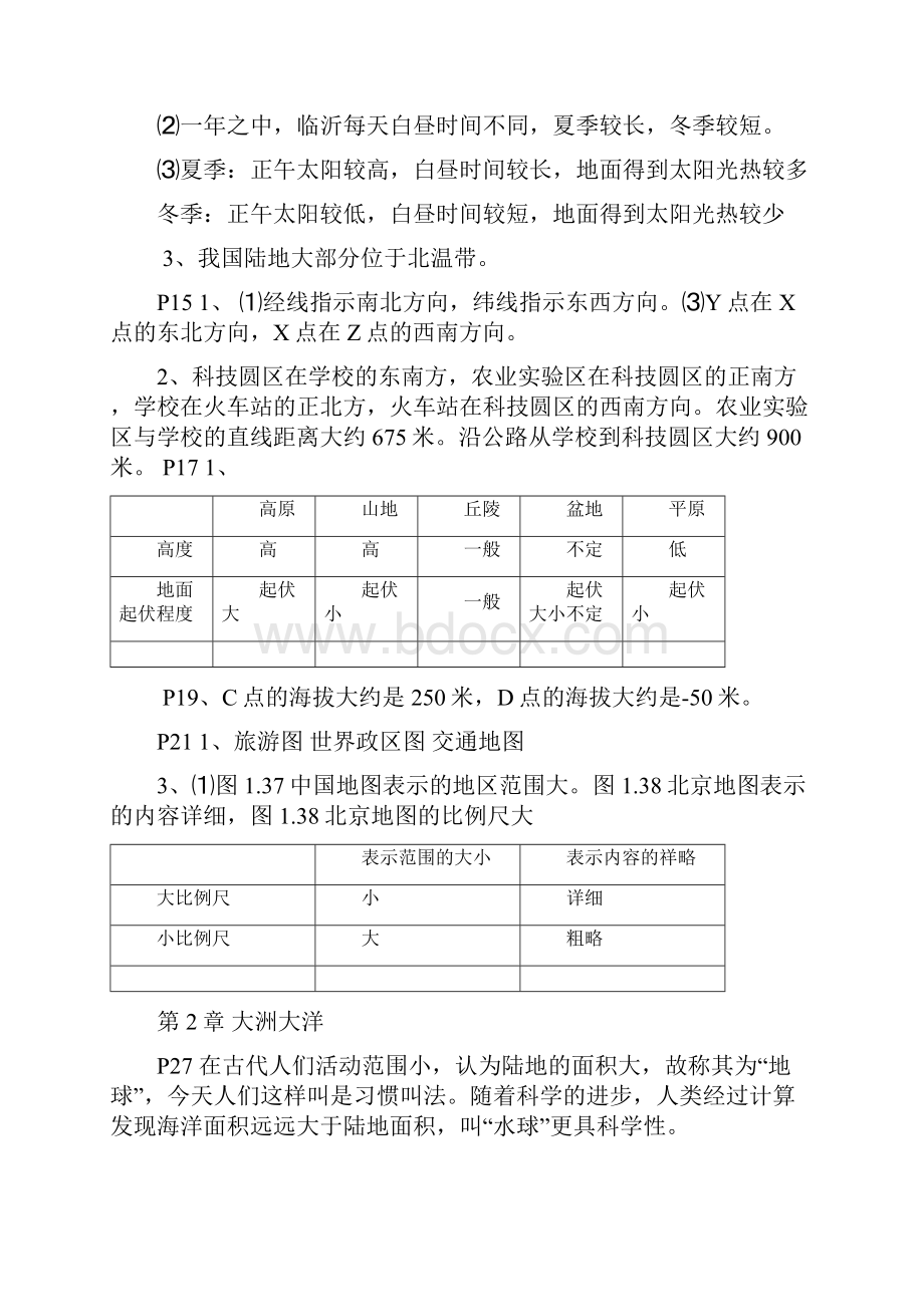 人教版7年级上下册地理教材活动参考答案1.docx_第2页