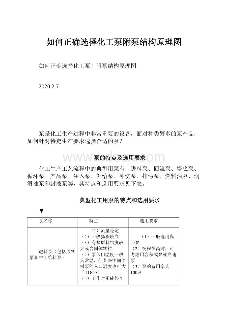 如何正确选择化工泵附泵结构原理图.docx_第1页